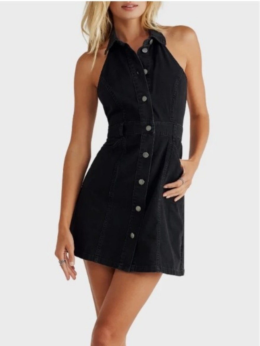 Free People Women's Sami Mini Dress Wash Black